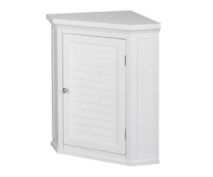 Ensemble de Rangement d'angle Mural pour Salle de Bain avec Placard en Bois Versanora, MDF, Blanc, 57,15 x 38,1 x 60,96 cm