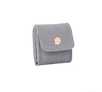 Ensemble de rangement de bijoux de voyage avec pochette pliable compacte avec plusieurs compartiments pour un rangement organisé, fabriqué à partir de matériau microfibre résistant à l'usure (gris)