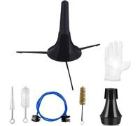 Ensemble de rangement multifonction pour trompette - Support pliable - Brosse serpent - Muet pour les espaces restreints et le nettoyage des toboggans - Support de rangement pliable pour trompette