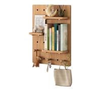 Ensemble de rangement mural modulaire avec crochets - Étagère murale polyvalente pour salon, atelier ou abri de jardin (marron, 40 x 60 cm)