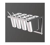 Ensemble De Rangement Mural Pour Épices Et Ustensiles De Cuisine En Acier Inoxydable Avec Étagères Pour Plats À Four - Solution De Rangement Peu Encombrante Pour Épices E,Silvera-46x21x21cm