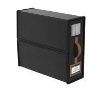 Ensemble de rangement pliable en lin de style cube avec poignée en cuir renforcé et coque de protection en tissu pour un usage domestique (noir)