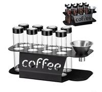 Ensemble de rangement pour café, 12,5 x 2,8 cm, tubes en métal et verre, tube de rangement pour grains de café, tube de valve d'échappement avec entonnoir