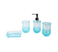 Ensemble de rangements pour Salle de Bain Porte-Savon Distributeur de Savon, Articles Toilette, gobelet Bain Bouche Moderne, décoration comptoir, Style Bord mer Décoration d'appartement(Blue)