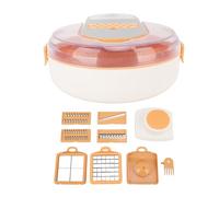 Ensemble de râpes de cuisine avec 8 modes de, légumes multifonctionnel en acier inoxydable pour pommes de terre, carottes et oignons, hachoir alimentaire 12-en-1 avec p (Orange)