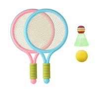Ensemble de raquette de tennis et de badminton pour enfants de 40 cm en plastique léger pour les tout-petits âgés de 3 à 12 ans avec balle de tennis, volant de badminton pour sports d'intérieur et