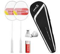 Ensemble de raquettes de badminton 8U 62 g ultra légères en fibre de carbone pour entraînement professionnel, comprend 2 raquettes, 2 volants et un sac de transport, parfait pour les femmes, les