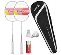 Ensemble de raquettes de badminton 8U 62 g ultra légères en fibre de carbone pour entraînement professionnel, comprend 2 raquettes, 2 volants et un sac de transport, parfait pour les femmes, les