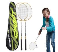 Ensemble de raquettes de neige de Badminton | Badminton pour adultes | Raquettes de Badminton à 2 avec sueur de poignée absorbante pour adultes et professionnels et équipement de gymnastique