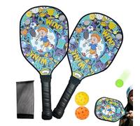 Ensemble de raquettes de paddle Ball avec poignée antidérapante, portable et légère avec sac de rangement | Pour prairie, plage, cour, réunions de , et adultes