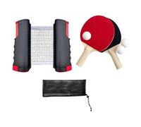 Ensemble de raquettes de ping-pong pour jeux de tennis de table pour entraînement de voyage Noir