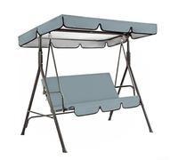 Ensemble de rechange pour balancelle de jardin à 3 piédestaux avec auvent et housses de siège, fabriqué à partir de tissu Oxford pour une résistance efficace aux intempéries (gris)