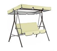 Ensemble de rechange pour balancelle de jardin à 3 piédestaux avec auvent et housses de siège, fabriqué à partir de tissu Oxford pour une résistance efficace aux intempéries (beige)