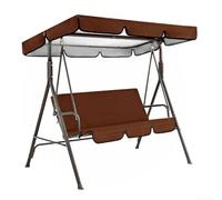 Ensemble de rechange pour balancelle de jardin à 3 piédestaux avec auvent et housses de siège, fabriqué à partir de tissu Oxford pour une résistance efficace aux intempéries (café)