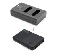 Ensemble de recharge deluxe : chargeur duo EN-EL23 + powerbank 5000mAh pour 2 batteries Nikon EN-EL23