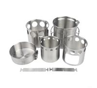 Ensemble de réchaud coupe-vent pour cuisine en plein air | Acier inoxydable résistant à l'usure, design imbriqué coupe-vent, comprend un pot avec échelle, 3 bouteilles de carburant