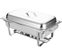 Ensemble De Réchauds À Aliments en Acier Inoxydable, Ensemble De Plats À Réchaud pour Buffet, Double Plat avec Couvercle, pour Buffets, Mariages, Fêtes, Banquets, Événements De Re,Three-C