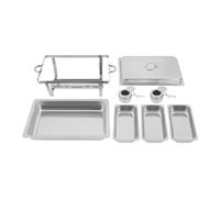 Ensemble De Réchauds Commerciaux En Acier Inoxydable, 3 Compartiments, 7, 5l, Rectangulaire, For Buffet, For Fête, Restauration, Banquet Bonne Conservation De La Chaleur