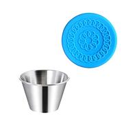 Ensemble de récipients à céréales, vinaigrette, petits récipients à condiments avec couvercles en acier inoxydable pour condiments et condiments pour déjeuner, bento (bleu, taille unique)