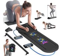 Ensemble de réformateur de pilates multifonction pour entraînement à la maison, planche d'entraînement pliable 15 en 1, ensemble de pilates solides pour l'exercice complet du corps