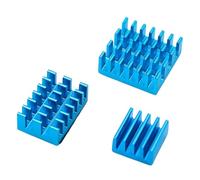 Ensemble de refroidissement passif adapté aux cartes d'ordinateur 4B, bleu | Trio de dissipateurs thermiques en aluminium avec support adhésif