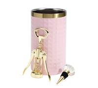 Ensemble de refroidisseurs de bouteilles de vin Paris Hilton, refroidisseur à double paroi isolé, tire-bouchon à ailettes dorées, décapsuleur de