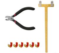 Ensemble de règle à arc carré en T compact et pince à encocher pour arc recourbé pratique et facile à transporter (noir et jaune)