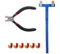 Ensemble de règle à arc carré en T compact et pince à encocher pour arc recourbé pratique et facile à transporter (bleu foncé)