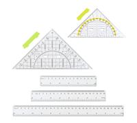 Ensemble de Regle &Triangles,Equerre Ecole Grands Petits avec Poignée, Regle 15/20/30 cm, Équerre Scolaire, Triangles Géométriques pour Apprendre Dessiner Concevoir