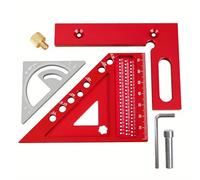 Ensemble de règles carrées de menuiserie multifonction en alliage d'aluminium avec surfaces antidérapantes pour des tâches de marquage précises, ensemble d'équerre de combinaison de haute précision