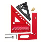Ensemble de règles carrées de menuiserie multifonction en alliage d'aluminium avec surfaces antidérapantes pour des tâches de marquage précises, ensemble d'équerre de combinaison de haute précision