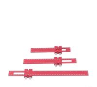 Ensemble de règles de mesure multifonctions en alliage d'aluminium - 17,8 cm, 22,9 cm, 30,5 cm avec butées d'angle de 30 ° et 45 °, anodisées CNC, échelle en pouces gravée, pour le travail du bois et