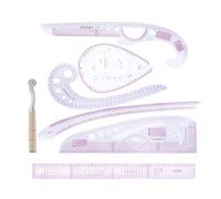 Ensemble de règles de pour la fabrication de patrons | Lot de 7 outils de couture en tissu français pour couturier, débutants, couture, tricot, artisanat, crochet, pantalon, robe