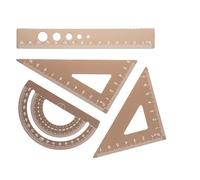 Ensemble de règles multifonctions en aluminium avec 4 outils de précision pour dessiner et mesurer des règles ergonomiques