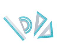 Ensemble de règles multifonctions en aluminium comprenant un rapporteur à bords droits, des triangles pour l'école, la salle de classe, la rédaction, un ensemble de géométrie essentiel pour les