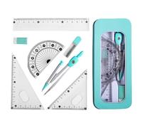 Ensemble de règles pour dessin - Ensemble de règles de dessin pour étudiants - Rapporteur mathématique, boussole de dessin, ensemble de géométrie portable pour étudiants
