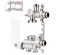 Ensemble de régulation à valeur fixe pour groupe de pompes de chauffage au sol [20-60 °C | 210-235 mm | Raccords G1 | 16 bar | Jusqu’à 180 m²] Répartiteur de circuit de chauffage Pompe pour collecteur