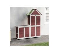 Ensemble de remise à outils de jardin 2 pcs moka pin massif 172251