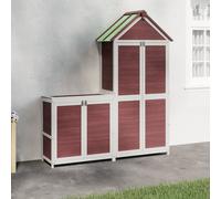 Ensemble de remise à outils de jardin 2 pcs moka pin massif 172251