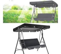 Ensemble de remplacement d'auvent balançoire 210D 3 places-housse supérieure et siège balançoire imperméables pour l'extérieur-housse de hamac pour meubles jardin indéchirable(I,195 * 125 * 15cm)