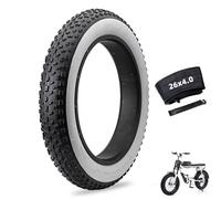 Ensemble de Remplacement de Gros pneus for vélo électrique 20 x 4,0/26 x 4,0 Pneu à Billes Pliable avec Chambre à air Compatible avec vélo de Neige de Montagne Large ou Tricycle Adulte(26"x4.0")