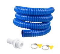 Ensemble de remplacement de tuyau de cale 1-1/8 pouces 2 M, Blue | Ligne PVC avec raccord de décharge et 2 pinces pour propriétaires de bateaux