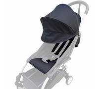 Ensemble de remplacement pour poussette compatible avec Babyzen YOYO/YOYO+/ YOYO2/Stokke YOYO3, pack de 6 couleurs, coussin de siège épaissi et canopy extensible, tissu respirant et déperlant (Black)