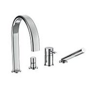 Ensemble de remplissage de baignoire Laufen MEDA 4 trous HF506684100050 , profondeur 220 mm, avec flexible et pommeau de douche, chromé
