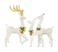 Ensemble De Rennes Noël - Décoration Festive LED, Décoration D'extérieur 3 Pièces, Sculpture Lumineuse Noël, Figurine en Acrylique Robuste | LED pour Jardin, Pelouse, Porche, Décration Hivernale