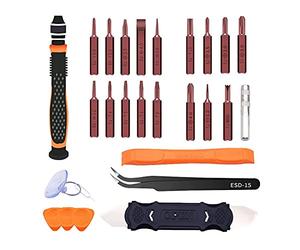 Ensemble de réparation avec tournevis, pied-de-biche et ventouse, kit d’outils manuels multifonctions comprenant 7 types d’outils de réparation pour l’électronique et l’usage domes