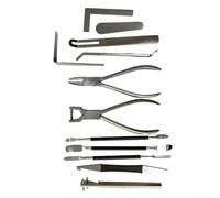 Ensemble de réparation d'instruments en acier inoxydable 12 pièces pour un | Pour instruments à vent, réglage du crochet, changement de coussin, pour métal durable, luthier essentiel