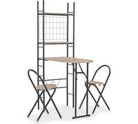 ensemble de repas pliable 3 pièces avec rangement MDF et acier