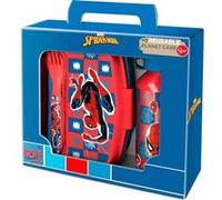 Ensemble de repas - STOR - Spider-man - Bouteille aluminium 400 ml - Ustensiles inclus - Sans BPA Rouge