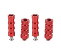 Ensemble de repose-pieds de moto en alliage d'aluminium CNC 2 paires M6 levier de vitesse de course universel pédale de frein anodisé rouge adapté à la plupart des modifications (Rouge)